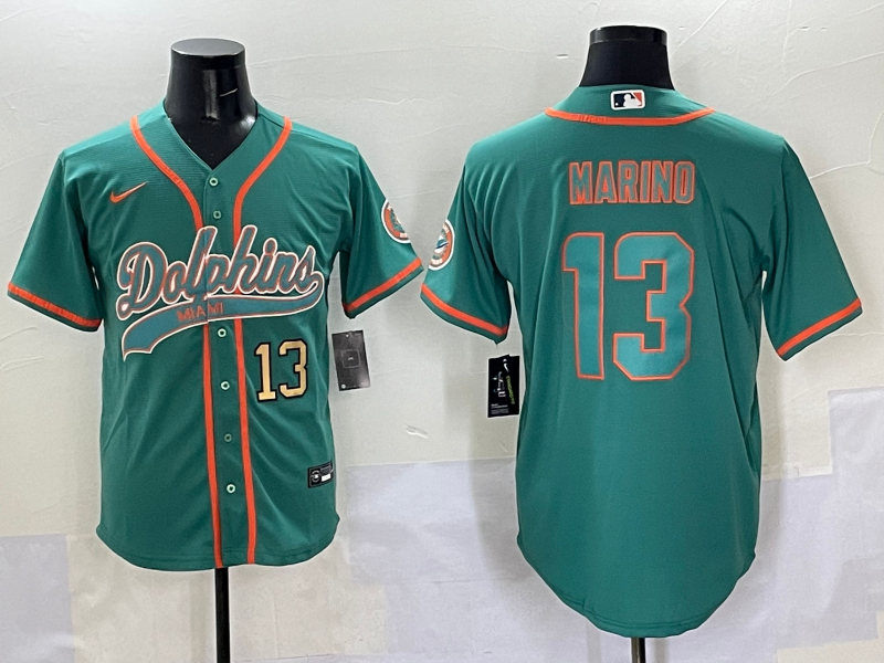 Men 2025 NFL Nike Miami Dolphins 13 Marino green jerseys